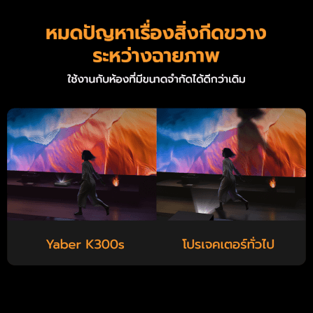 โปรเจคเตอร์ YABER K300S LASER PROJECTOR สีดำ UST คมชัด 1080P สว่าง 1000 ANSI ลำโพง JBL_4